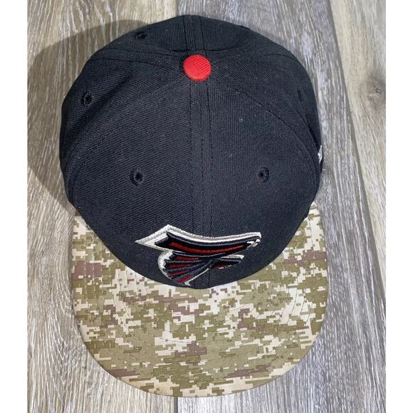 New Era NFL Atlanta Falcons Black 59FIFTY Fitted SnapBack Hat Cap Camo Bill - Picture 4 of 11